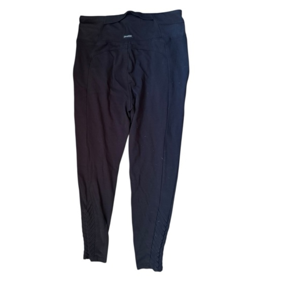 Jaanuu leggings in black with gold zipper accents size Medium style J95156‎